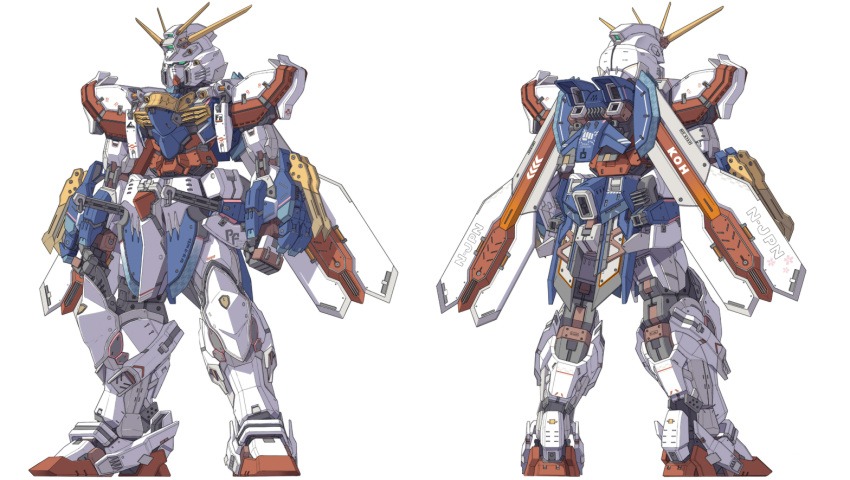 clenched_hands, from_behind, g_gundam, god_gundam, green_eyes, gundam, looking_ahead, mecha
