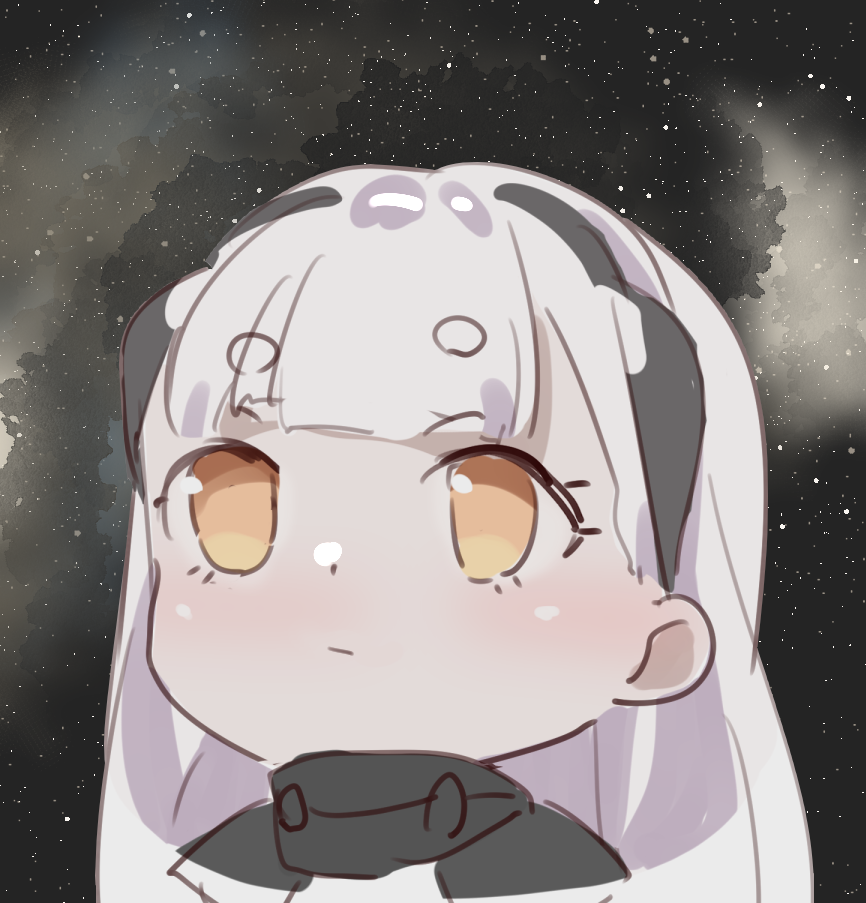ak-alfa_(girls_frontline), bangs, black_hair, blank_eyes, blunt_bangs, chibi, commentary_request, empty_eyes
