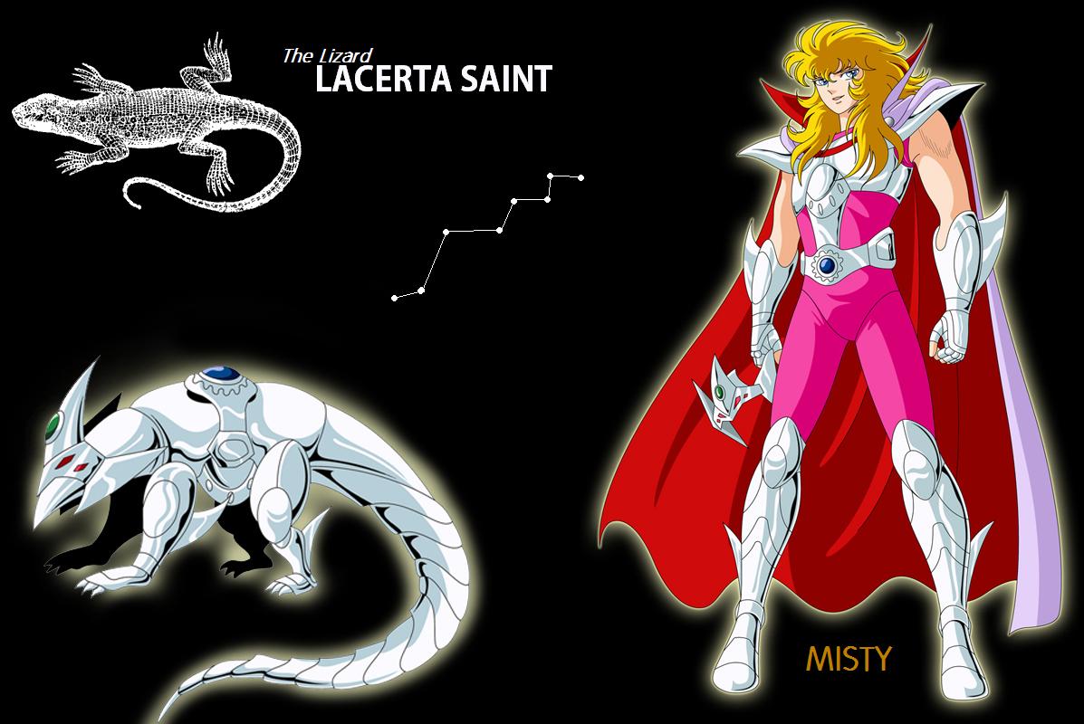 armor, blonde_hair, cloth, constellation, femenine, girly, girly_face, knights_of_the_zodiac, lacerta_misty, lizard, male, misty, mythology, pink, reptile, saint_seiya, silver, spandex