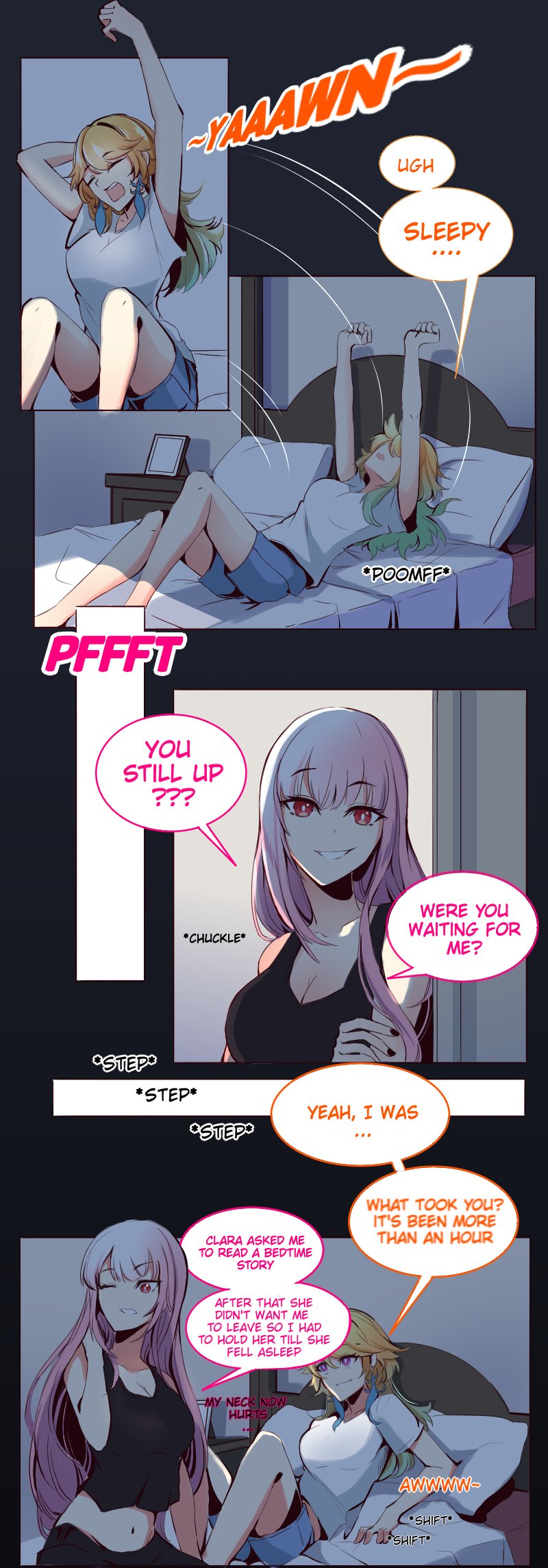 alternate_costume, bed, bed_sheet, bedroom, breasts, couple, earrings, feather_earrings