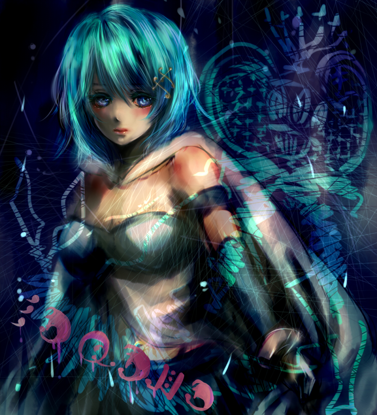 1girl, blue_eyes, blue_hair, cape, hair_ornament, hairclip, magical_girl, mahou_shoujo_madoka_magica