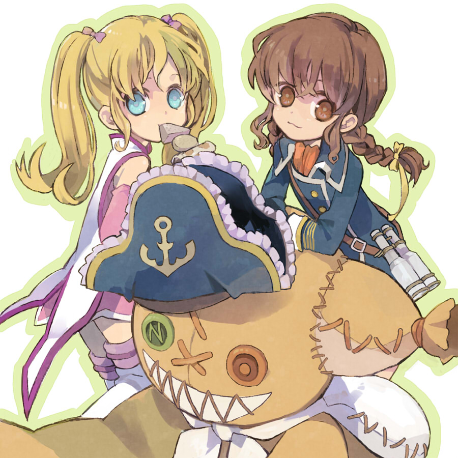 alternate_hairstyle, anise_tatlin, anise_tatlin_(cosplay), blonde_hair, blue_eyes, braid, brown_eyes, brown_hair
