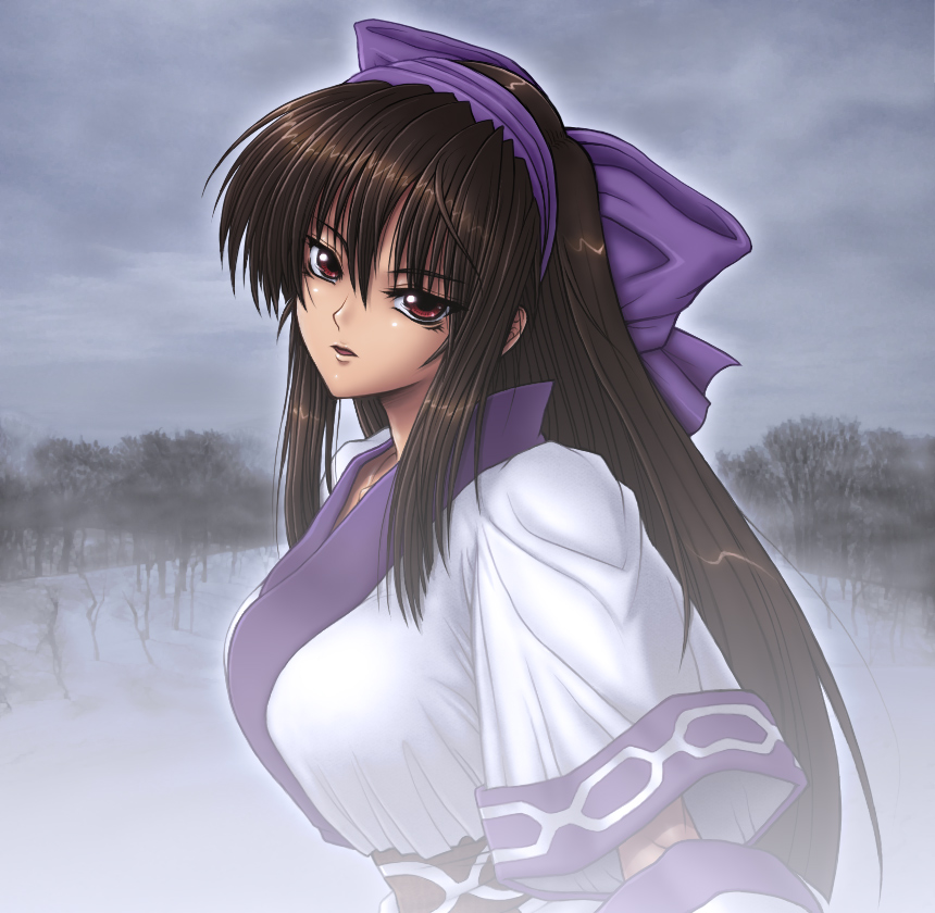 brown_hair, hair_ribbon, long_hair, nakoruru, red_eyes, samurai_shodown, samurai_spirits, snk