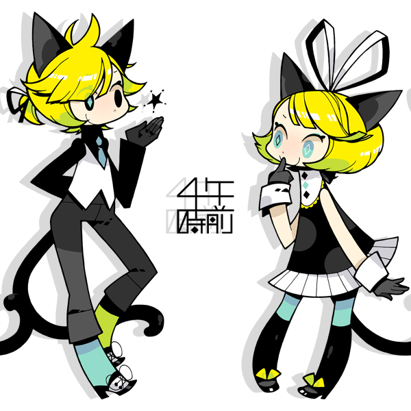 aqua_eyes, blonde_hair, cat_ears, formal, gozen4ji, hair_ornament, hair_ribbon, hairclip