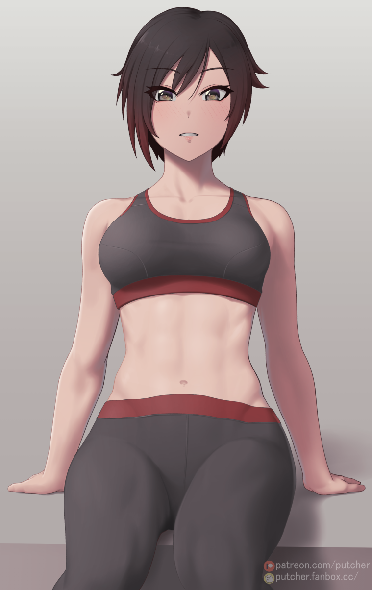 1girl, arm_support, bangs, bra, breasts, brown_eyes, brown_hair, collarbone