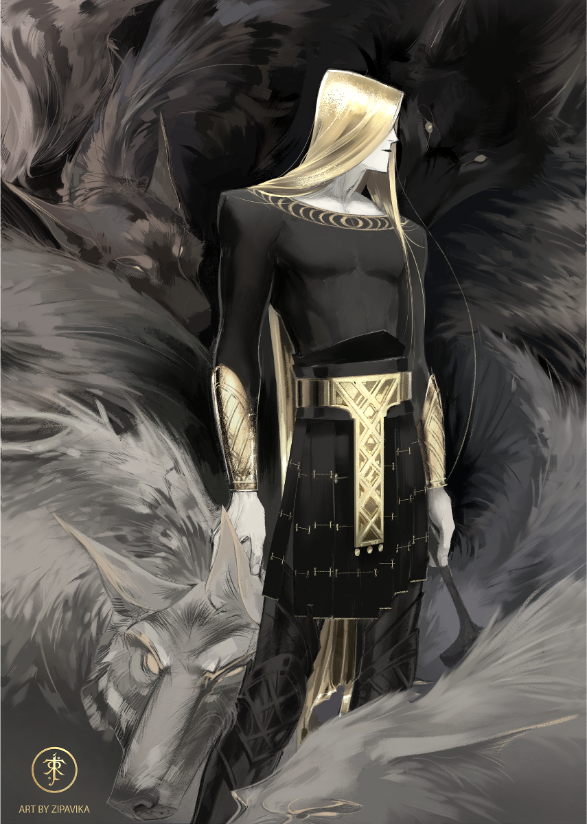 1boy, annatar, artist_name, belt, black_shirt, blonde_hair, bodystocking, bracer