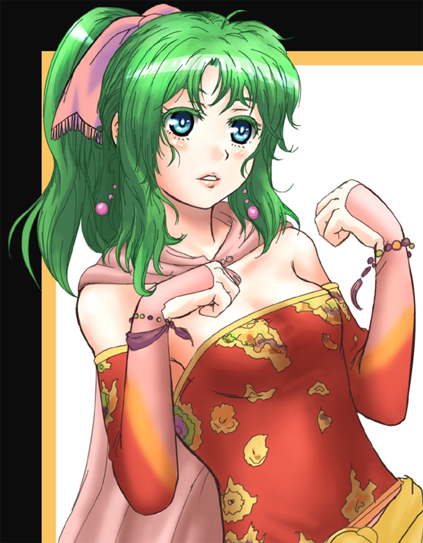 blue_eyes, cape, detached_sleeves, female, final_fantasy, final_fantasy_vi, green_hair, hosi