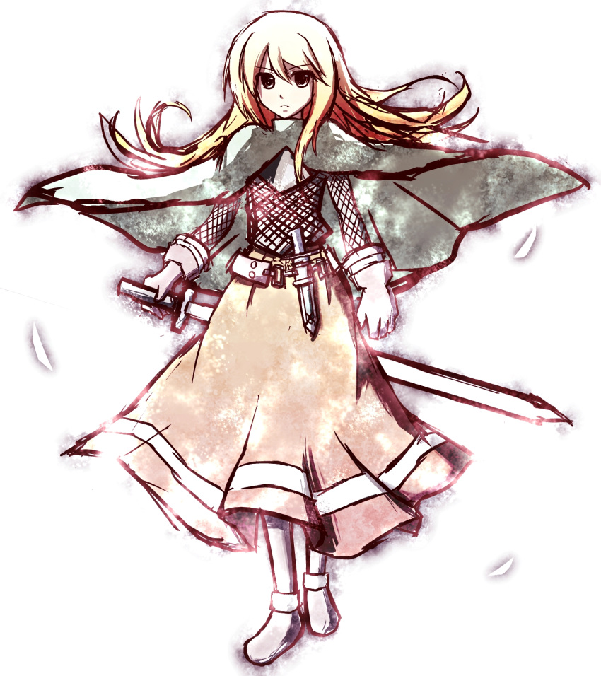 blonde_hair, cape, female, final_fantasy, final_fantasy_tactics, long_hair, miluda_folles, rice_(pixiv436521), skirt, solo