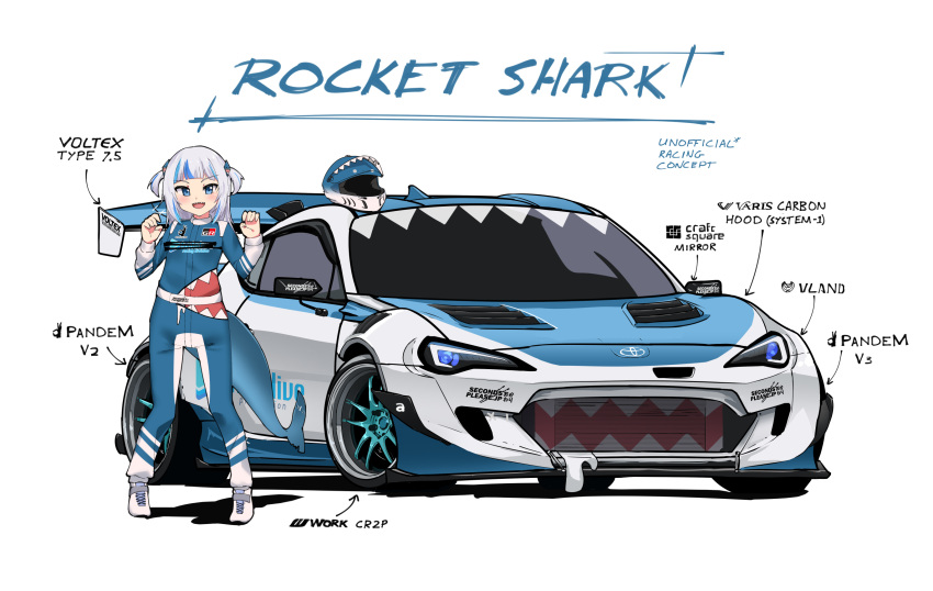 1girl, :d, adapted_costume, bangs, blue_eyes, blue_hair, blunt_bangs, commentary