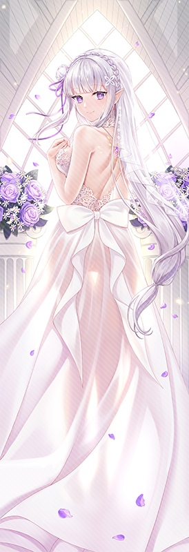 1girl, alternate_costume, backless_dress, backless_outfit, bangs, bare_shoulders, bow, braid