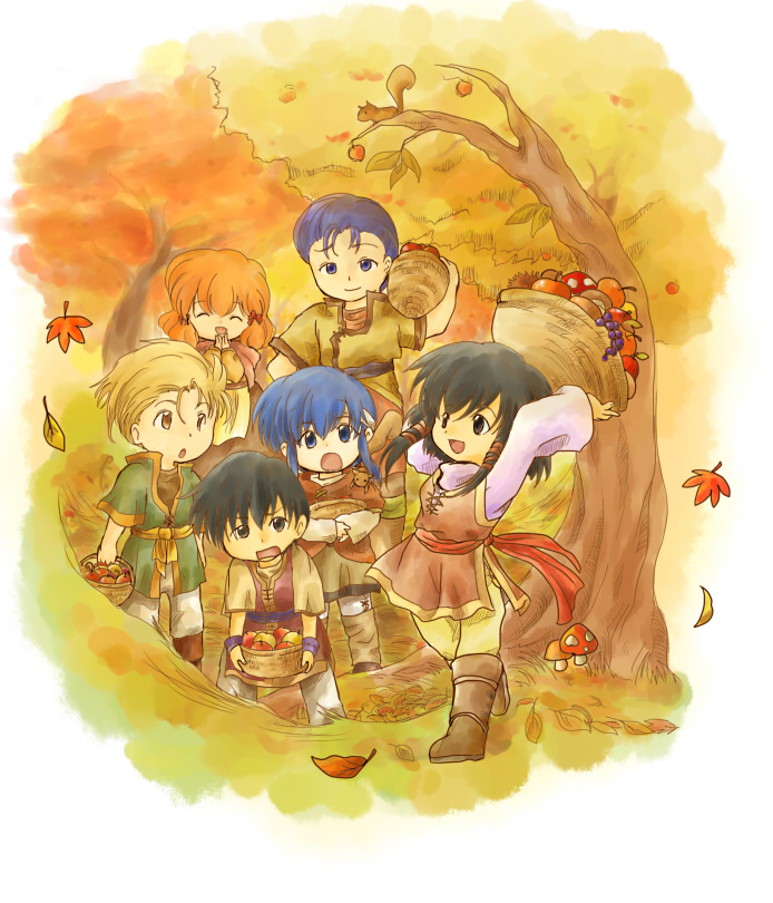 basket, black_hair, blonde_hair, blue_hair, celice_(fire_emblem), chibi, delmud_(fire_emblem), fire_emblem