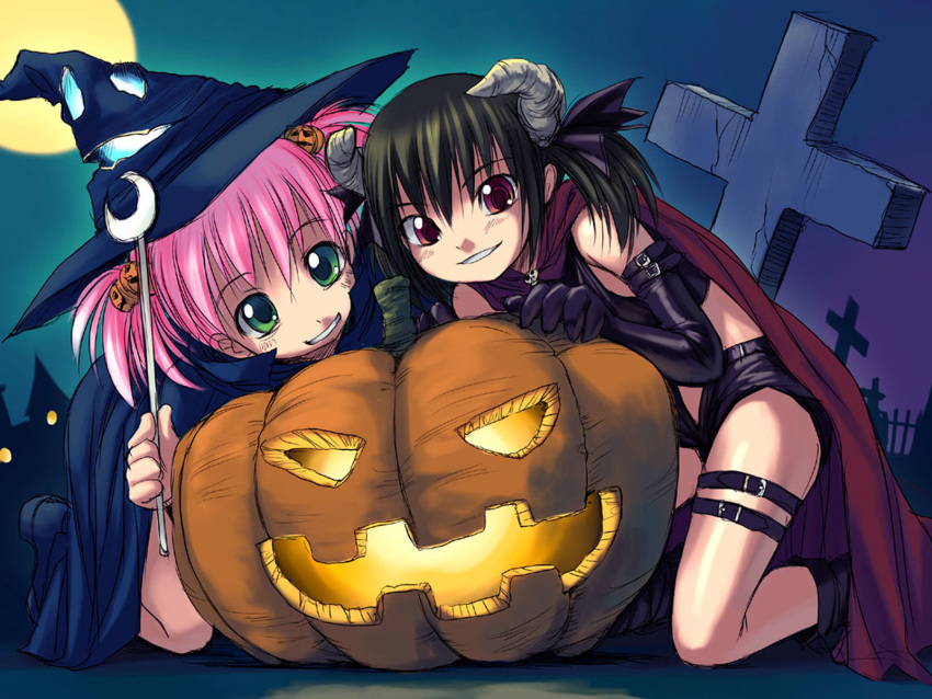 askray, demon, devil, halloween, loli, pumpkin, witch, yue