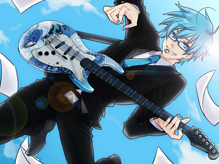 ahoge, bad_id, bespectacled, bitte, blue_eyes, blue_hair, formal, glasses
