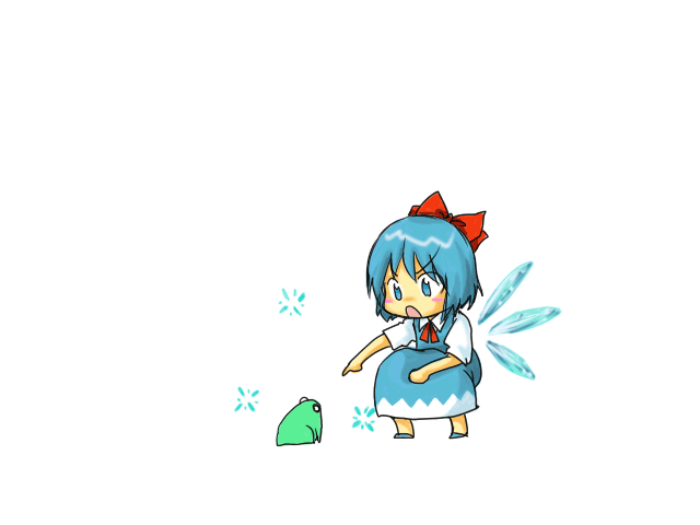 1girl, animated, animated_gif, bloomers, blue_eyes, blue_hair, blush_stickers, bow