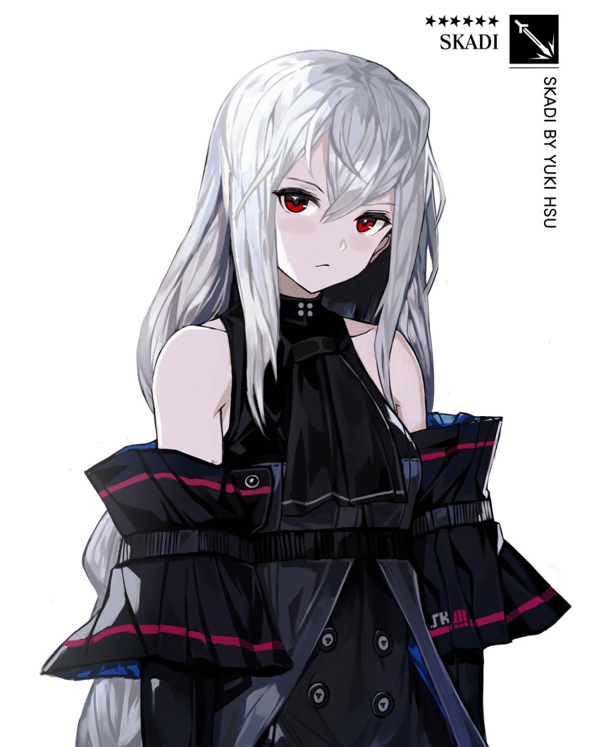 1girl, arknights, bangs, barefoot, bow, breasts, coat, hair_between_eyes