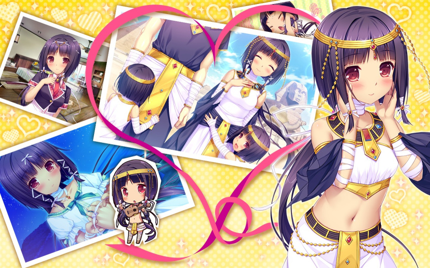 :>, arisegawa_arle, bandages, blush, boku_to_koi_suru_ponkotsu_akuma., bow, breasts, brown_hair