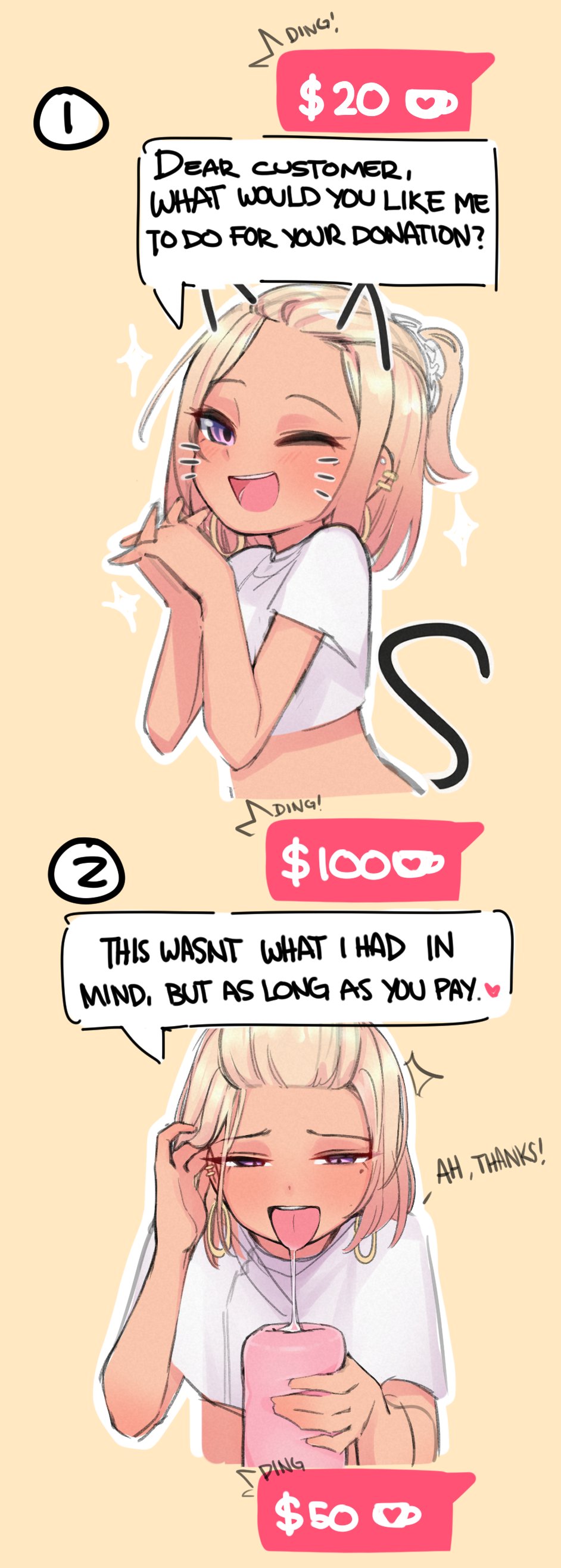 1girl, absurdres, bangs, blonde_hair, blush, brown_background, cost, crop_top