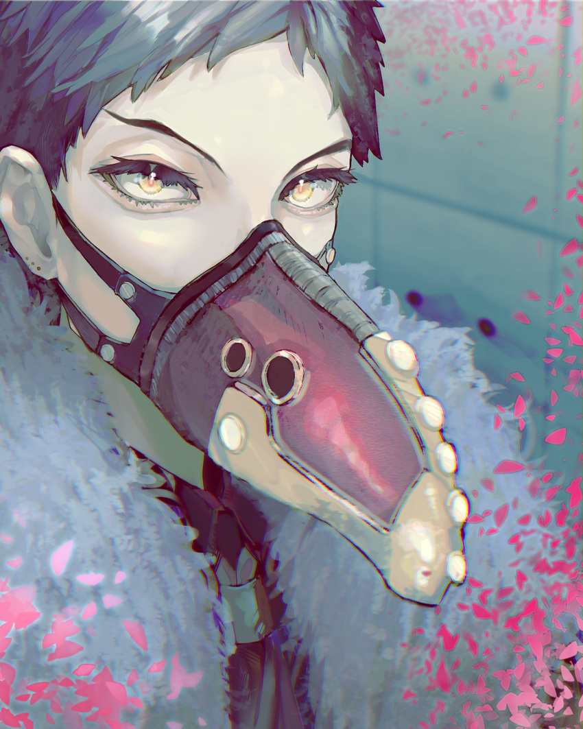 1boy, black_shirt, blurry, blurry_background, boku_no_hero_academia, brown_hair, chisaki_kai, collared_shirt