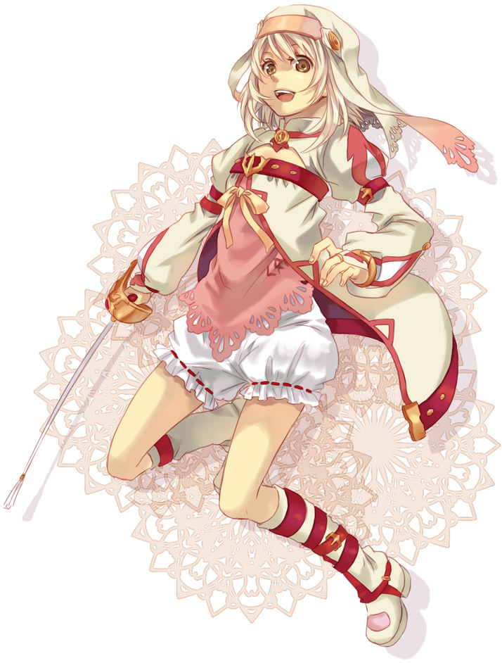 alice_(tales_of_symphonia_kor), hat, mi_(pixiv), miho_(mi), rapier, short_hair, smile, sword