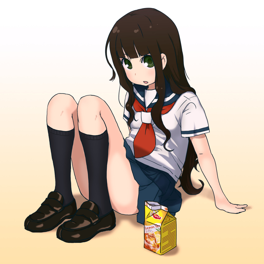 bangs, blunt_bangs, brown_hair, drink, green_eyes, highres, itoshiki_rin, juice