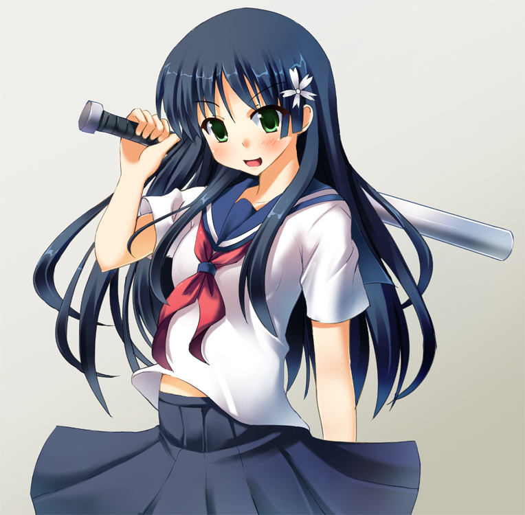 black_hair, flower, green_eyes, hair_flower, hair_ornament, long_hair, odaya, odayan