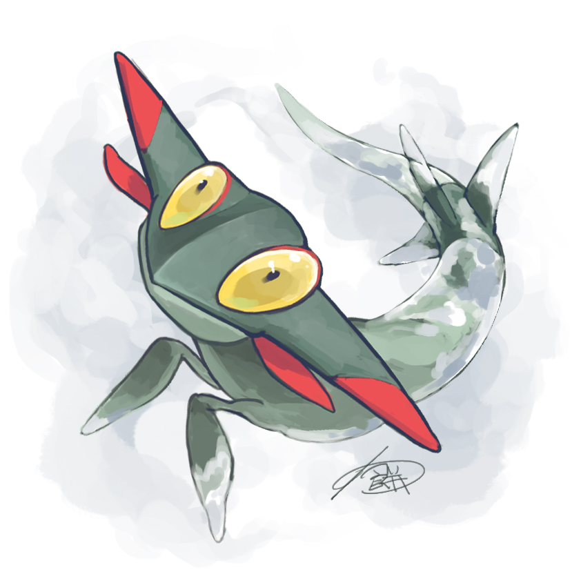 closed_mouth, commentary_request, dreepy, full_body, gen_8_pokemon, horns, looking_up, no_humans
