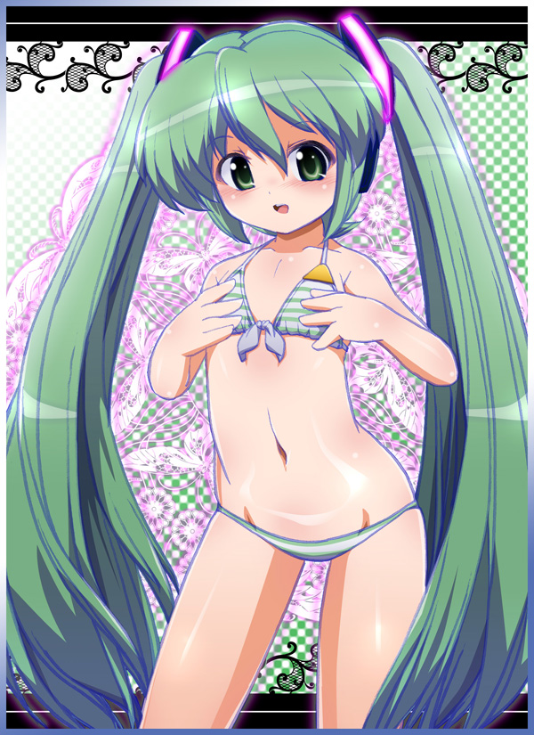 flat_chest, green_eyes, green_hair, hatsune_miku, long_hair, project_diva, project_diva_(series), ryuu_ryuu