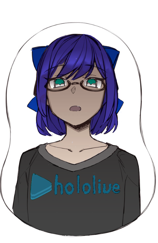 1girl, a-chan_(hololive), bangs, breast_mousepad, collarbone, colorized, copyright_name, cropped_torso