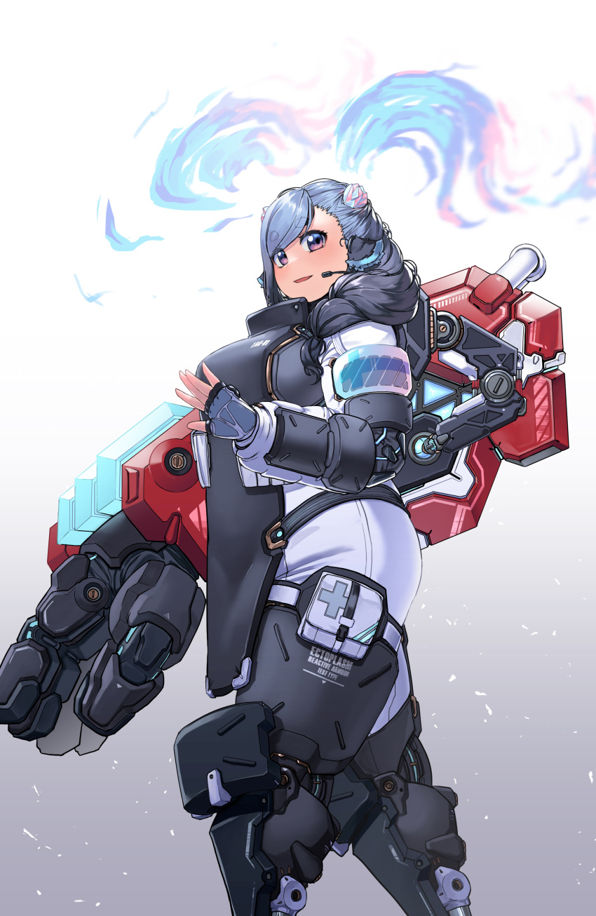 1girl, absurdres, animal_ears, armor, bangs, blue_hair, eyebrows_visible_through_hair, feet_out_of_frame