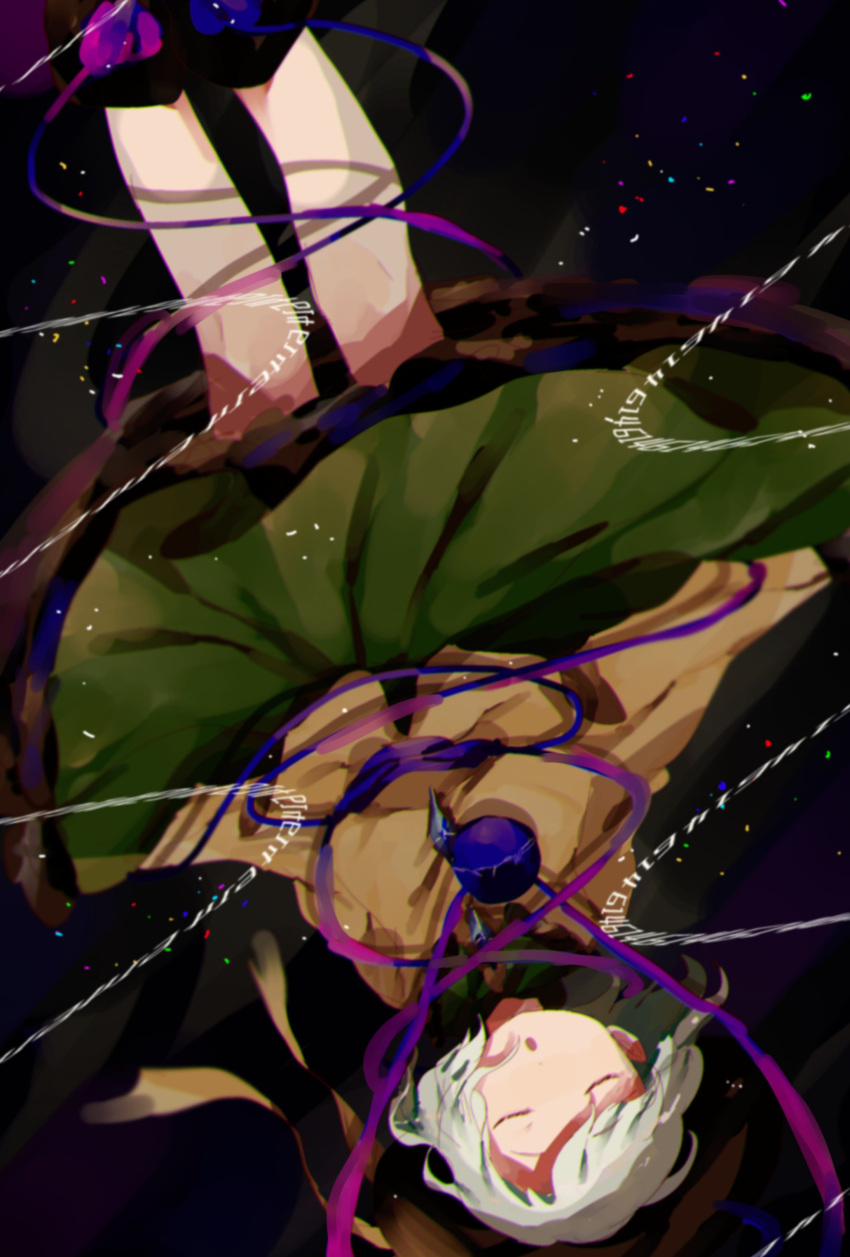 absurdres, blouse, bow, closed_eyes, collared_shirt, eyeball, frilled_sleeves, frills