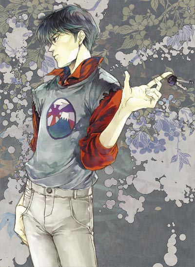 akira, black_hair, karuta_shiki, key, male, short_hair, solo, yamagata