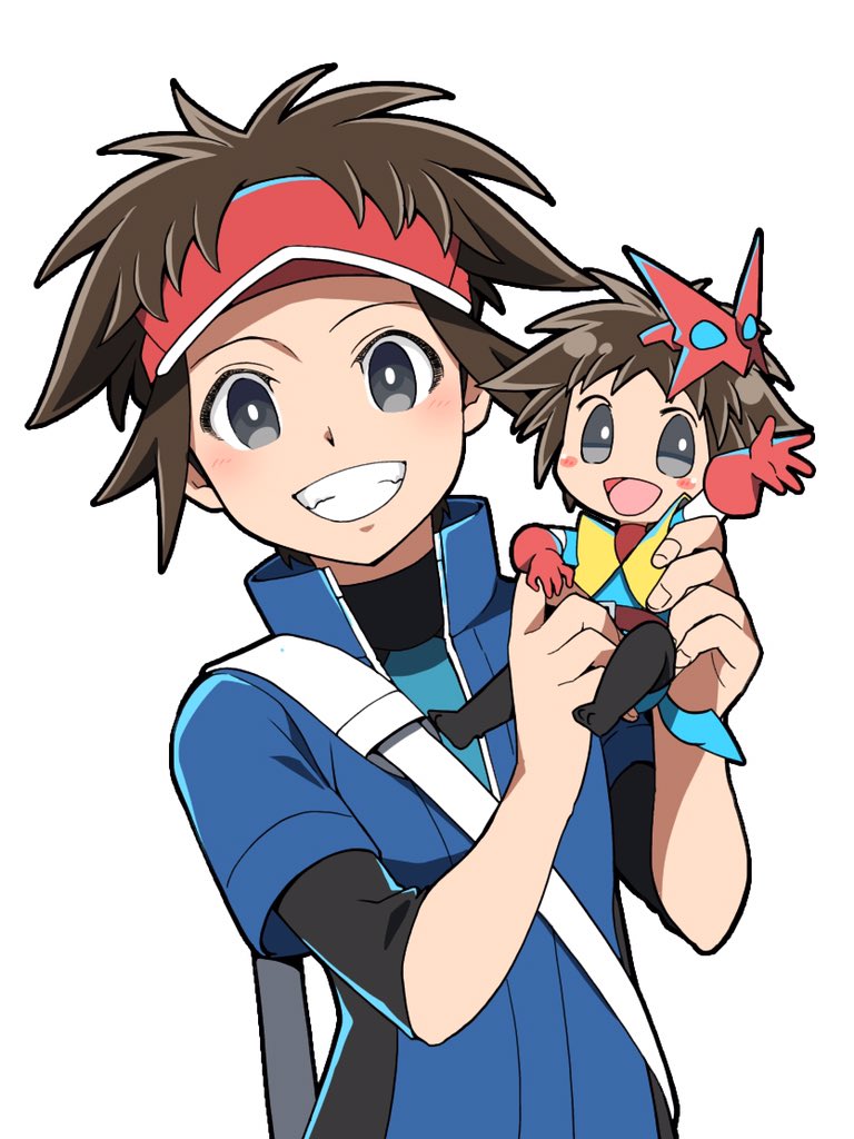 2boys, bangs, blue_jacket, blush, bright_pupils, brown_hair, commentary_request, grey_eyes
