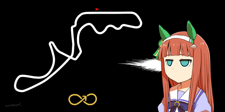 1girl, animal_ears, aqua_eyes, black_background, ear_covers, hairband, horse_ears, horse_girl