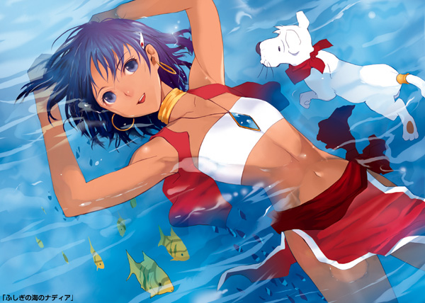 bandeau_bikini, bracelet, earrings, fish, fushigi_no_umi_no_nadia, gainaxtop, jewelry, king_(nadia)