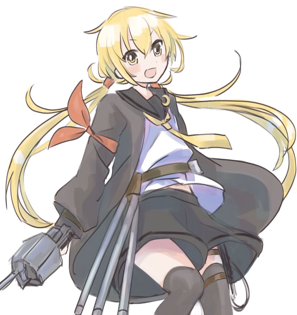 1girl, bangs, black_jacket, black_legwear, black_sailor_collar, black_skirt, blonde_hair, blush
