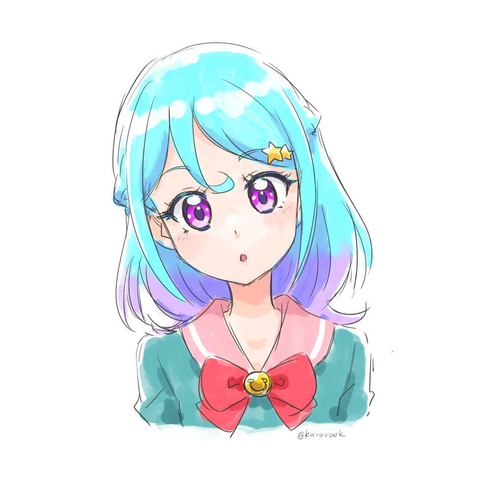 1girl, :o, aikatsu!_(series), aikatsu_friends!, aqua_dress, blue_hair, blush, braid
