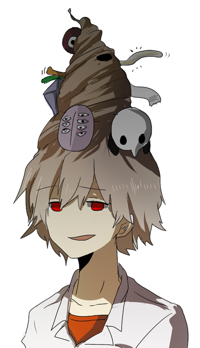 drill_hair, hair_ornament, hair_up, male, nagisa_kaworu, nakana, neon_genesis_evangelion, red_eyes, shouten_pegasus_mix_mori, silver_hair