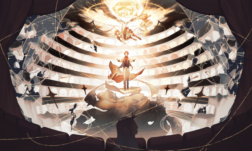 1boy, aluce, asmodeus_(umineko), audience, beelzebub_(umineko), belphegor_(umineko), crown, formal