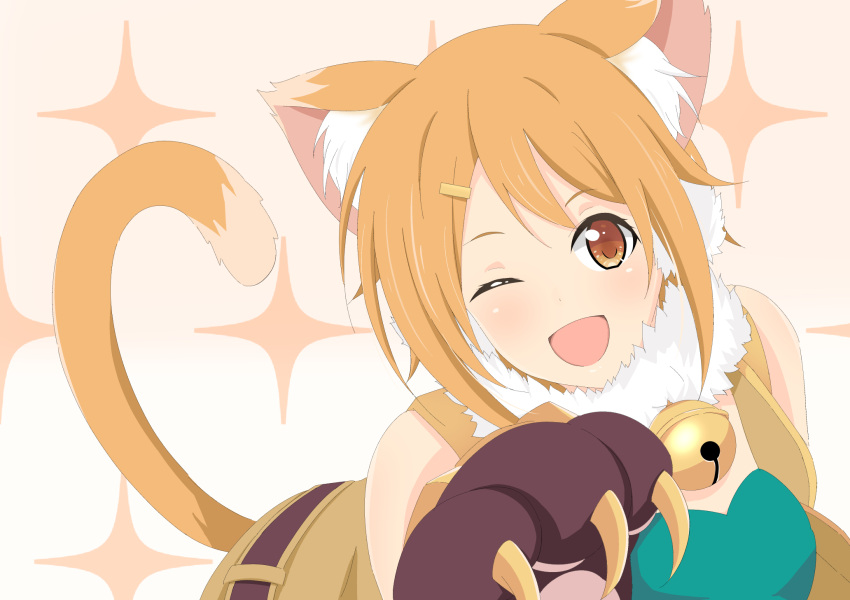 1girl, animal_ears, blush, cat_ears, cat_girl, cat_tail, eyebrows_visible_through_hair, highres