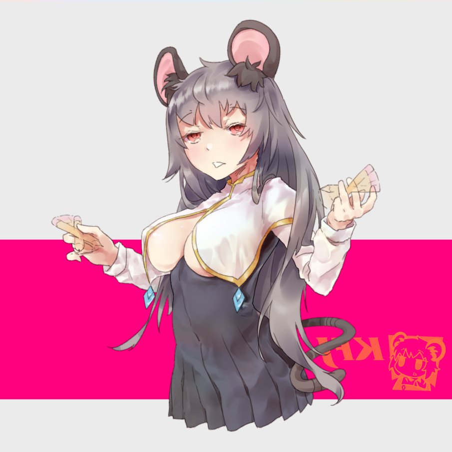 1girl, alternate_hairstyle, animal_ear_fluff, animal_ears, bangs, blush, breasts, capelet