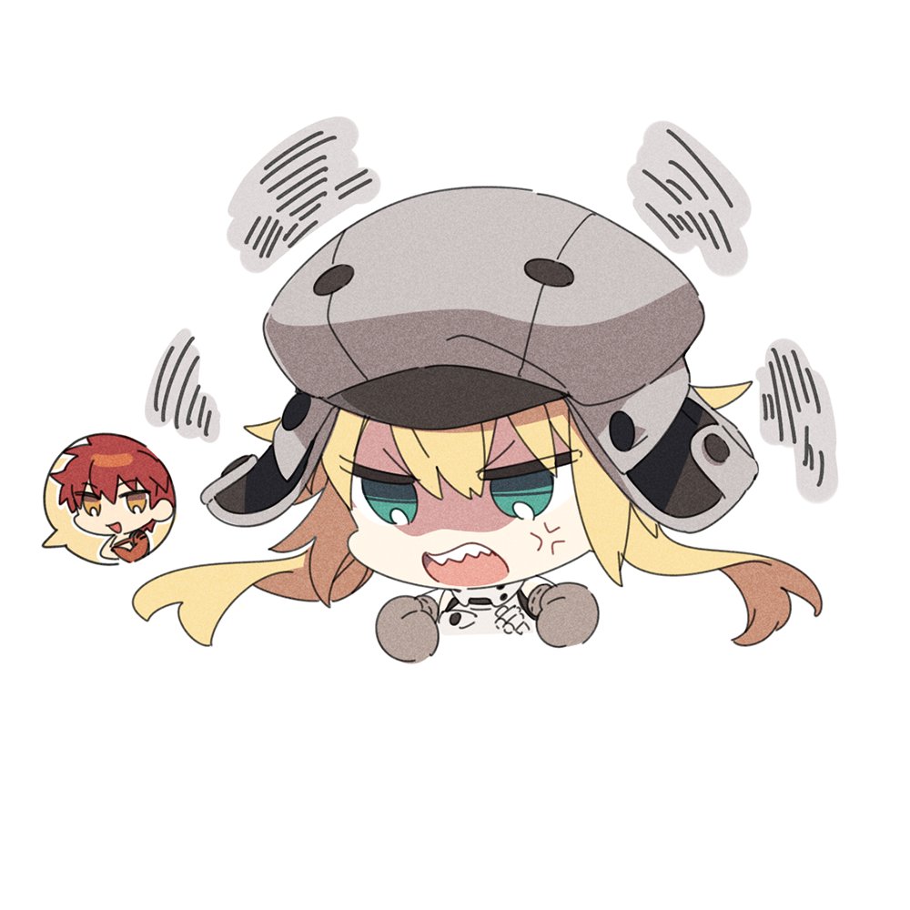 1boy, 1girl, agata720, anger_vein, angry, artoria_pendragon_(all), artoria_pendragon_(caster)_(fate), bangs