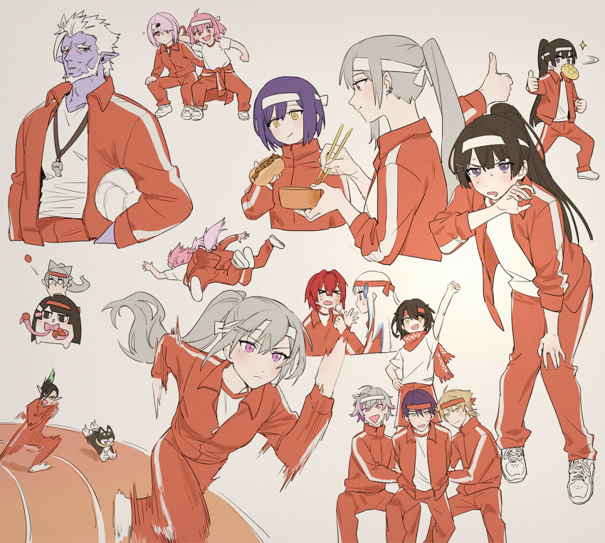 ange_katrina, bread, food, fushimi_gaku, fuwa_minato, gilzaren_iii, gym_uniform, hanabatake_chaika