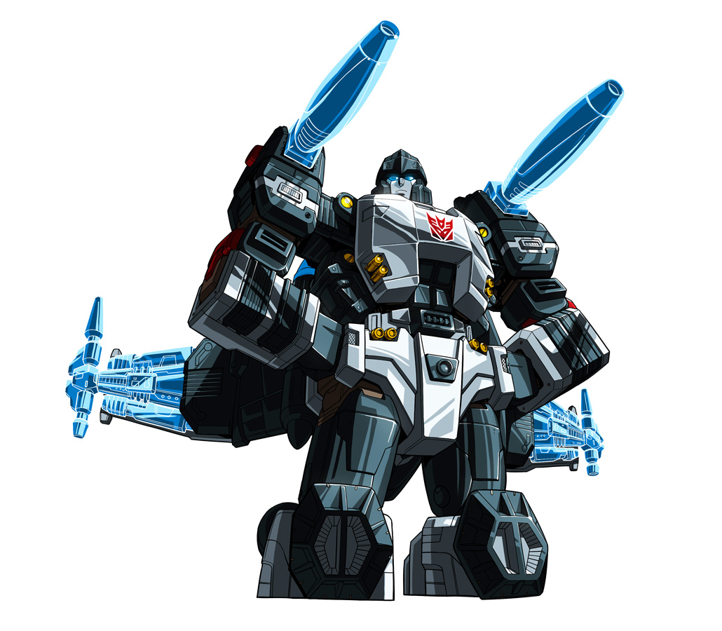 1boy, blue_eyes, cropped_legs, decepticon, hands_on_hips, looking_up, makoto_ono, mecha
