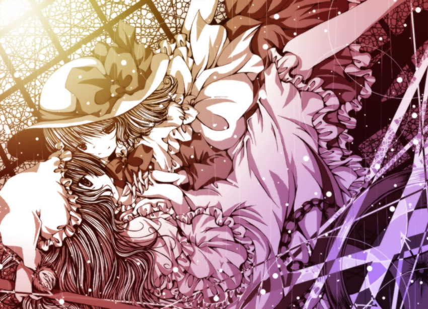 bad_id, chain, dutch_angle, elly, eye_contact, frills, gradient, hat