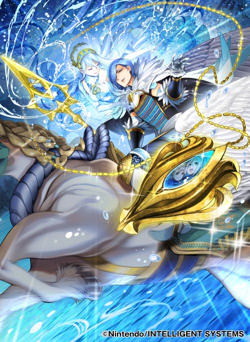 1boy, 1girl, azura_(fire_emblem), azura_(fire_emblem)_(cosplay), bangs, blue_hair, breasts, company_name