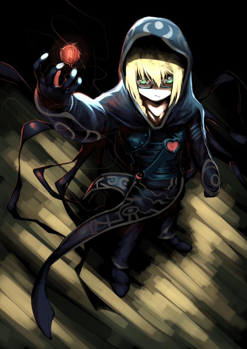 1girl, absurdres, alternate_costume, arm_up, bangs, black_gloves, blonde_hair, blue_coat