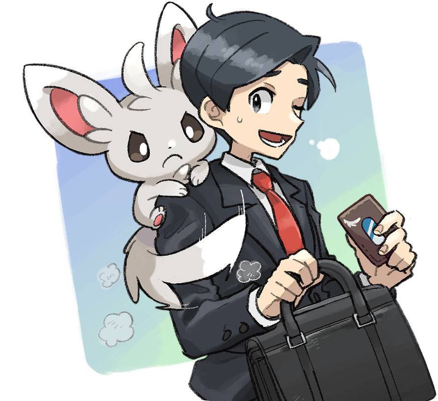 1boy, ;d, bag, black_bag, black_hair, black_jacket, brown_eyes, buttons