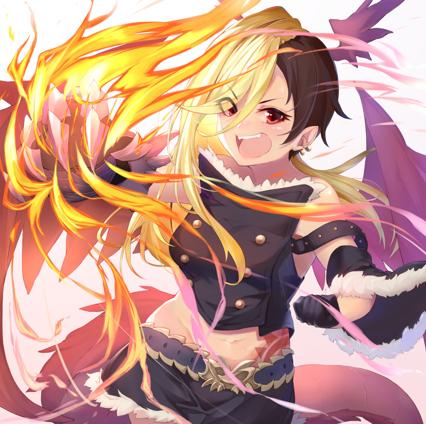1girl, absurdres, dragon_girl, dragon_horns, dragon_tail, dragon_wings, eyebrows_visible_through_hair, highres