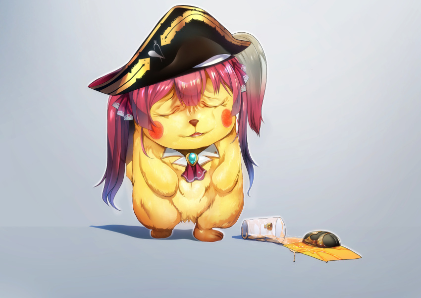 ascot, bangs, bicorne, black_headwear, brooch, detective_pikachu, detective_pikachu_(movie), gen_1_pokemon
