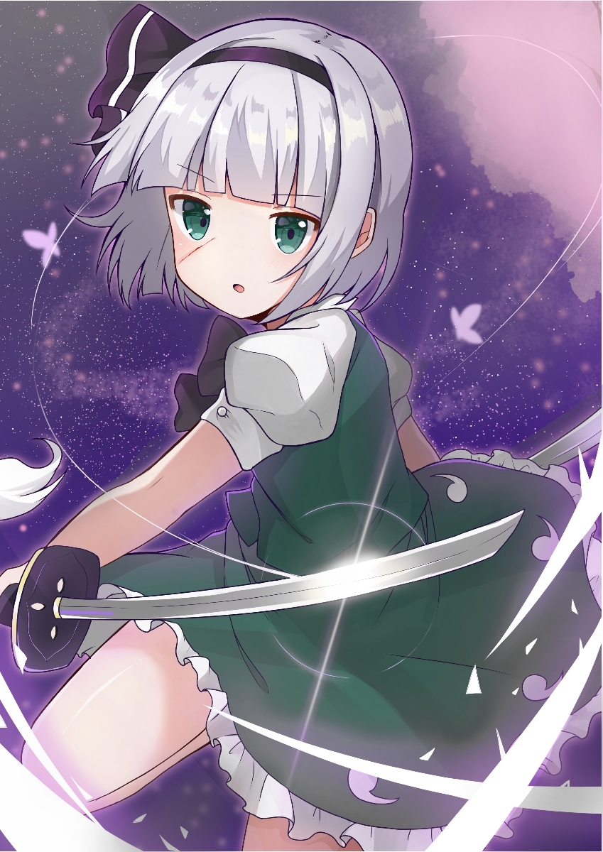1girl, bangs, black_bow, black_hairband, black_neckwear, black_ribbon, blunt_bangs, blush